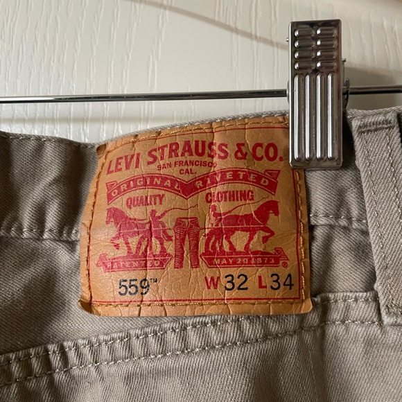 Levi's 559 Men's Straight Jeans Beige W32 L34 5-Pocket Design - Picture 5 of 6